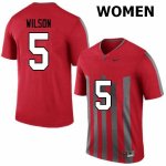 Women's Ohio State Buckeyes #5 Garrett Wilson Throwback Nike NCAA College Football Jersey October OTA5344IN